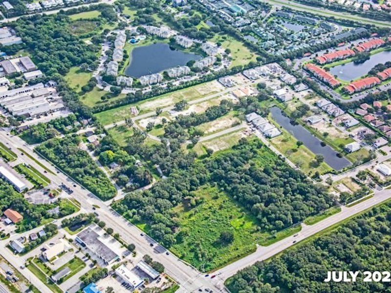 Aerial view of the Lucaya Pointe community in Vero Beach, FL, showing layout and nearby surroundings (Image 12).