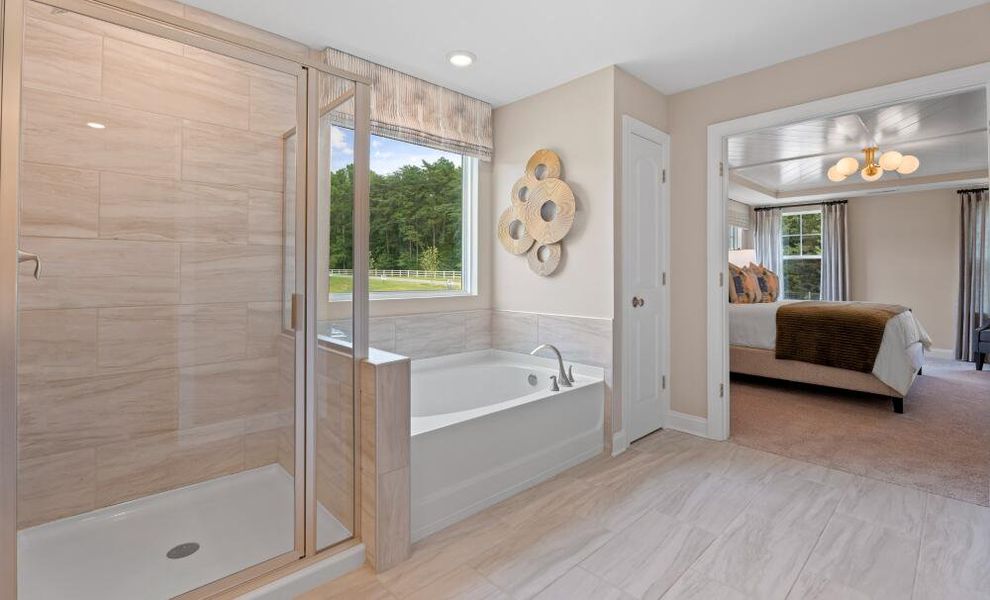 Furnished interior in a model home at Hayes Village in Greensboro (Image 16).