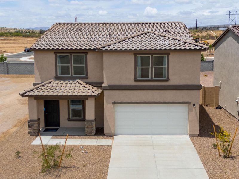 A house with a garage.