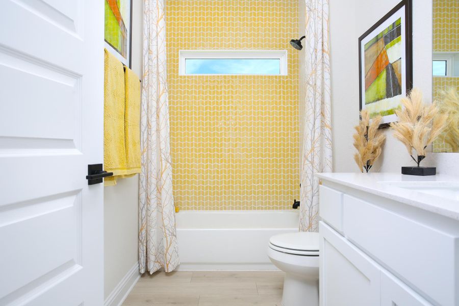 Furnished interior in a model home at Casetta Ranch in Kyle (Image 42).