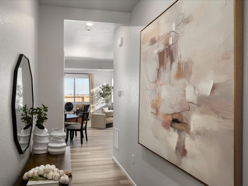 Furnished interior in a model home at Lake Bluff in Greeley (Image 13).