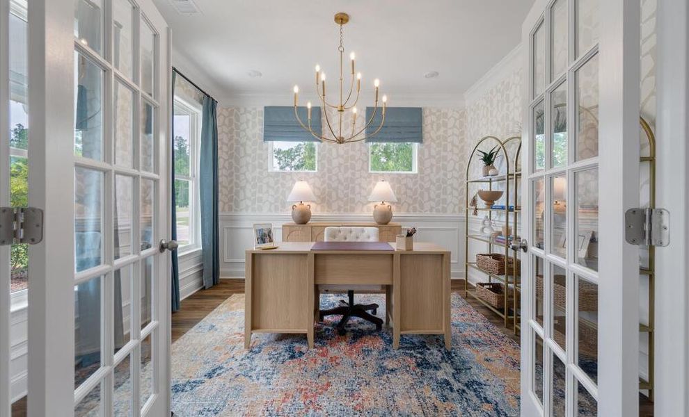 Furnished interior in a model home at Parker's Preserve in Ridgeville (Image 6).