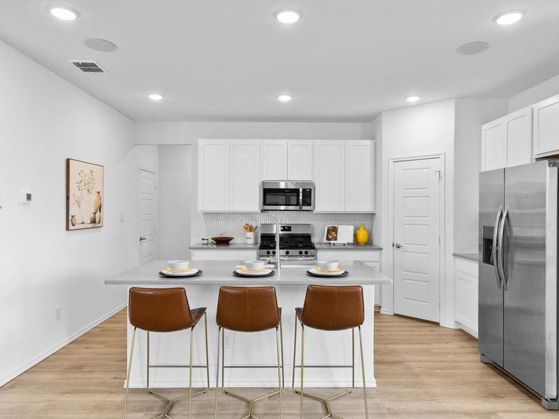 Furnished interior in a model home at Horizon Pointe in Converse (Image 12).