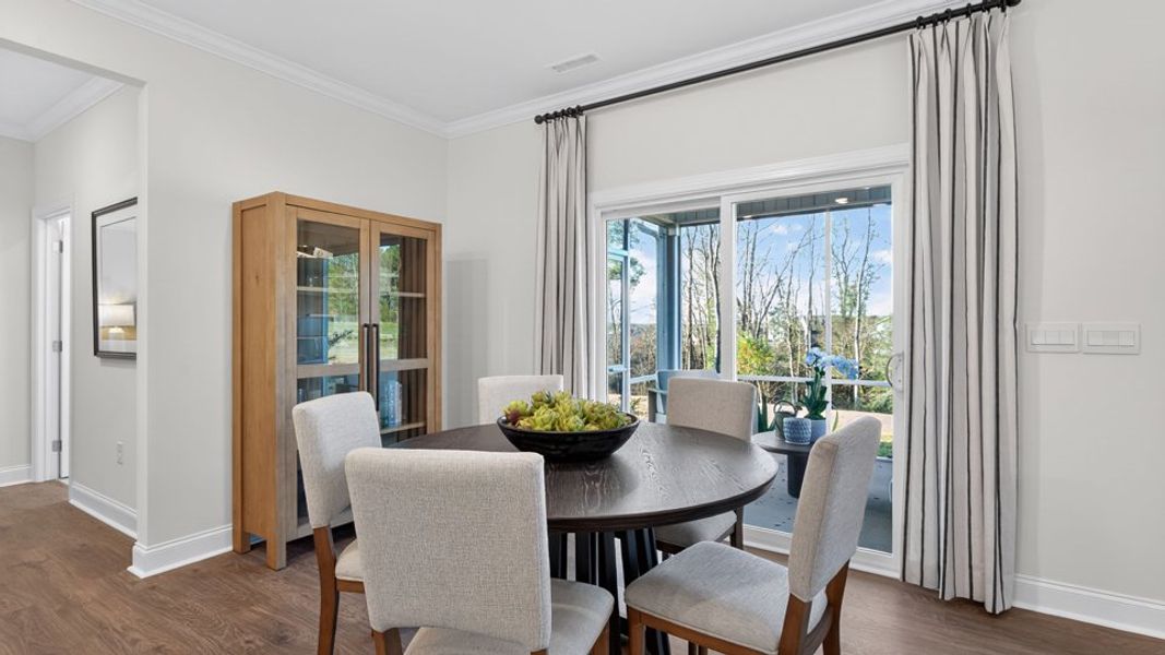Furnished interior in a model home at The Grove at Winston Pointe in Clayton (Image 17).