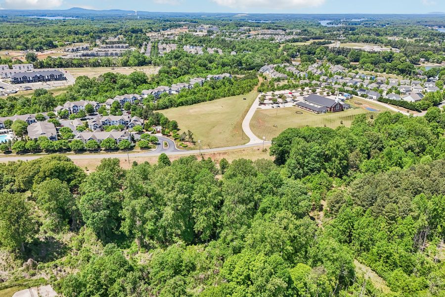 Aerial view of the Trillium Reserve at Lake Norman community in Mooresville, NC, showing layout and nearby surroundings (Image 14). Aerial view of the Trillium Reserve at Lake Norman community in Mooresville, NC, showing layout and nearby surroundings (Image 14).