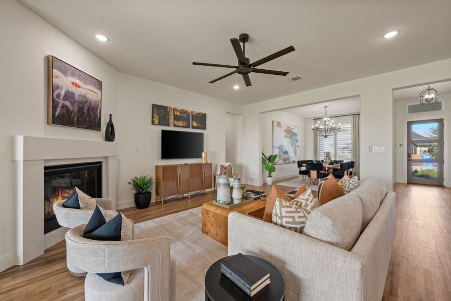 Furnished interior in a model home at Settlers Glen in New Fairview (Image 14). Furnished interior in a model home at Settlers Glen in New Fairview (Image 14).