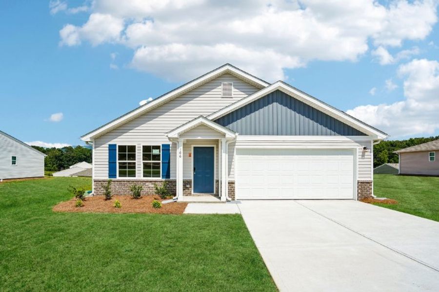 A house with a garage.