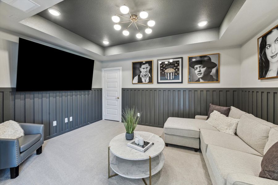 Furnished interior in a model home at The Woodlands Hills – 55' in Willis (Image 24).
