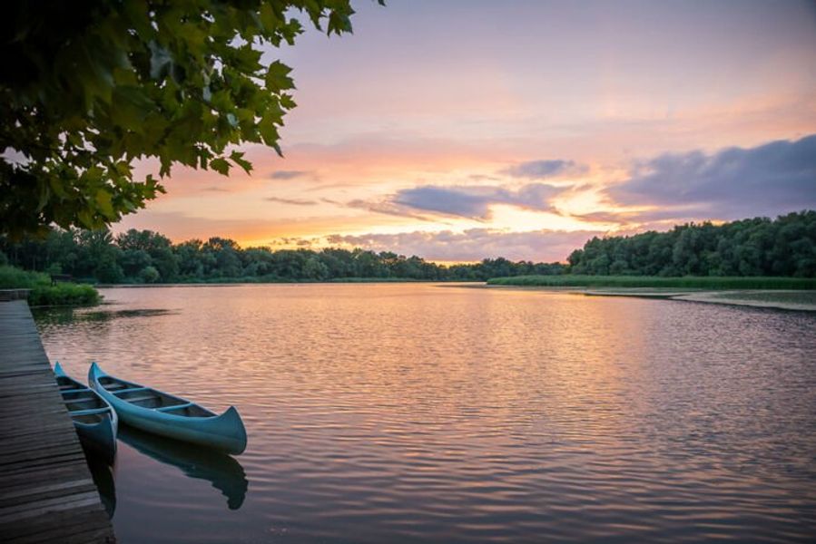 Small Dock and Boat at the lake