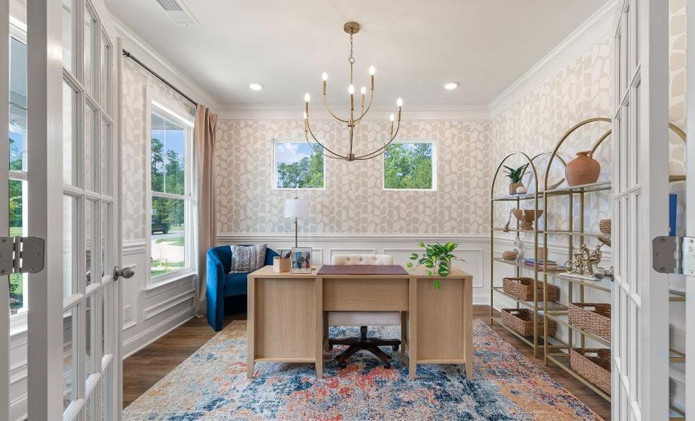 Furnished interior in a model home at Kilburne Village in Greensboro (Image 19).