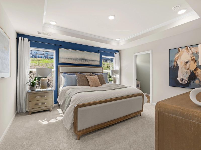 Furnished interior in a model home at The Bluffs in Canton (Image 9).
