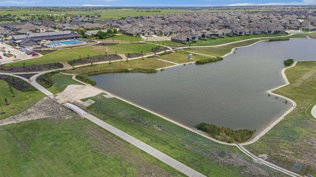 Aerial view of the The Grove at Blackhawk community in Pflugerville, TX, showing layout and nearby surroundings (Image 13).
