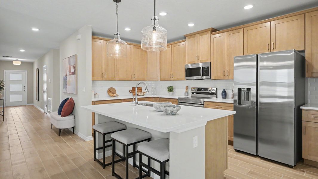 Furnished interior in a model home at Crosswinds in Haines City (Image 5).