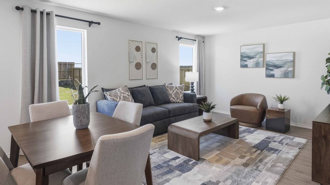 Furnished interior in a model home at Maplewood Meadows in Talty (Image 4). Furnished interior in a model home at Maplewood Meadows in Talty (Image 4).