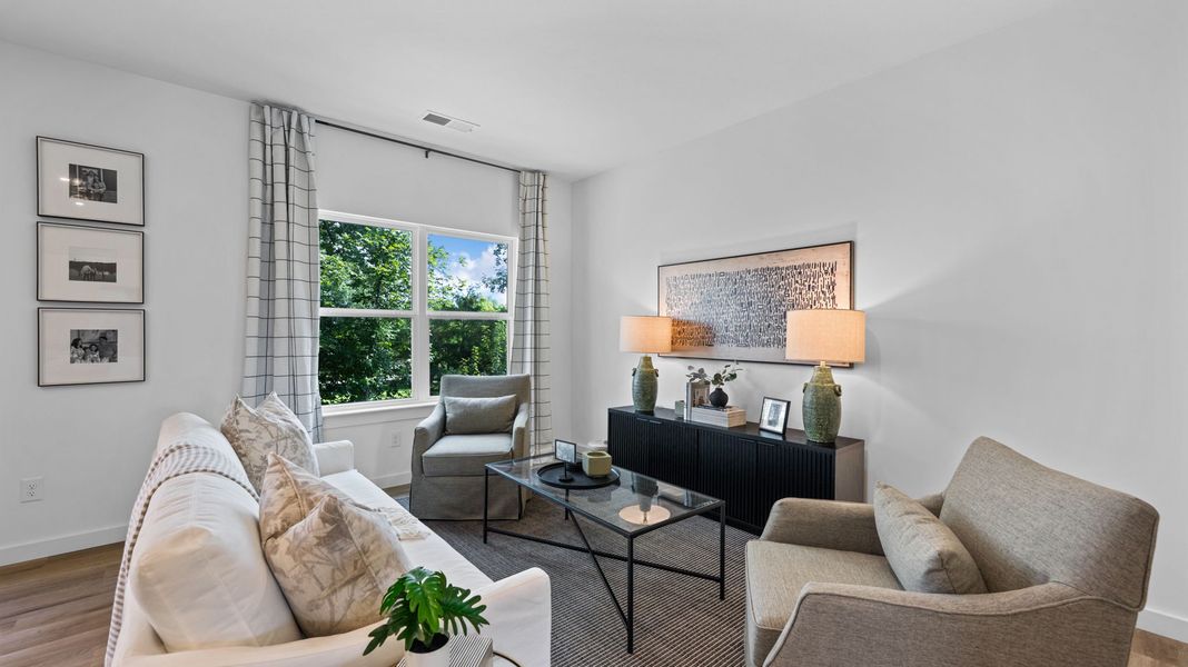 Furnished interior in a model home at Belcourt Landing in Cleveland (Image 15). Furnished interior in a model home at Belcourt Landing in Cleveland (Image 15).