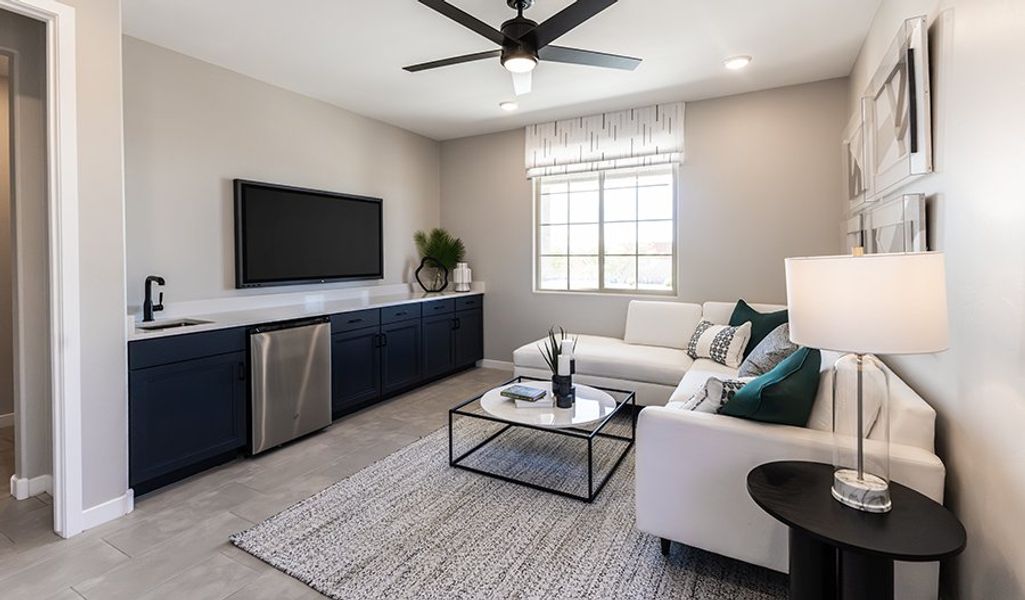 Furnished interior in a model home at Desert Bloom at Monarch in Marana (Image 8).