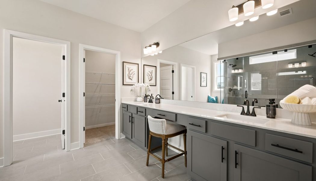 Furnished interior in a model home at Fowler Farms in Auburn (Image 94).
