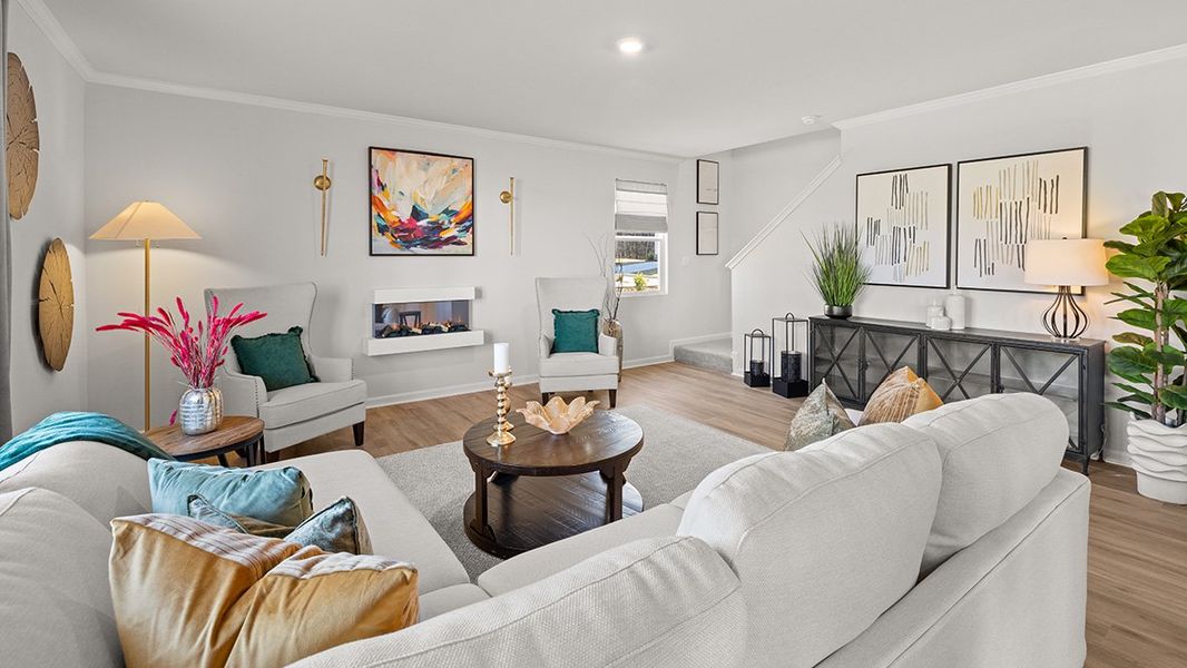 Furnished interior in a model home at Hamptons at Riverwood South in Dallas (Image 16).