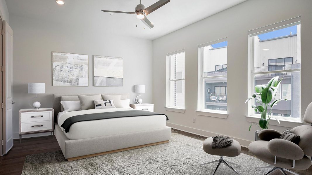 Furnished interior in a model home at Trinity Bluff in Dallas (Image 27).