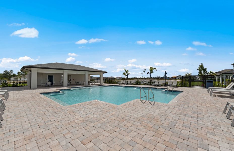 private community pool in Whispering Lakes, a new home community in Lehigh Areas