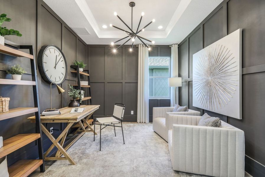 Furnished interior in a model home at The Sanctuary – Royal Collection in Punta Gorda (Image 8).