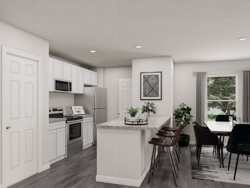 Furnished interior in a model home at Highland Forest in Gilmer (Image 17).