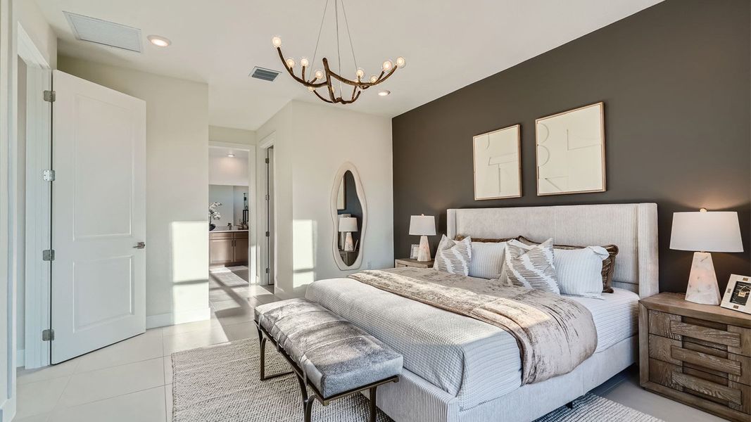 Furnished interior in a model home at Estrella Square in Homestead (Image 16). Furnished interior in a model home at Estrella Square in Homestead (Image 16).