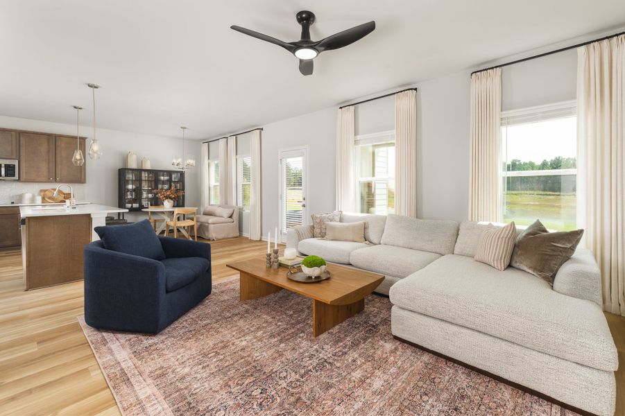 Furnished interior in a model home at The Bluffs At Carey Station in Greensboro (Image 8).