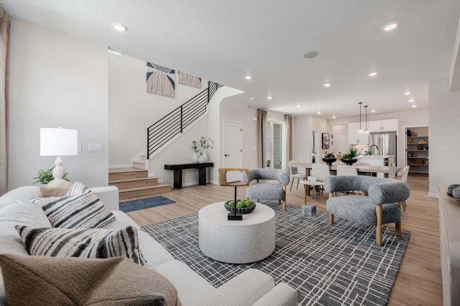 Furnished interior in a model home at Arras Park in Thornton (Image 36).