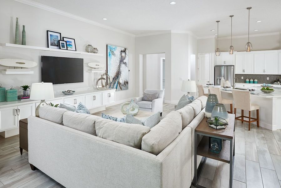 Furnished interior in a model home at Marisol Pointe at MiraBay Signature Series in Apollo Beach (Image 17).