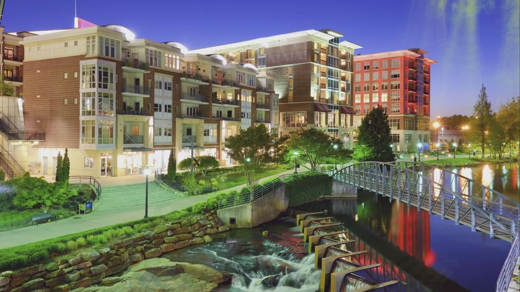 Downtown Greenville, SC minutes from Hickory Heights townhome community by DRB Homes
