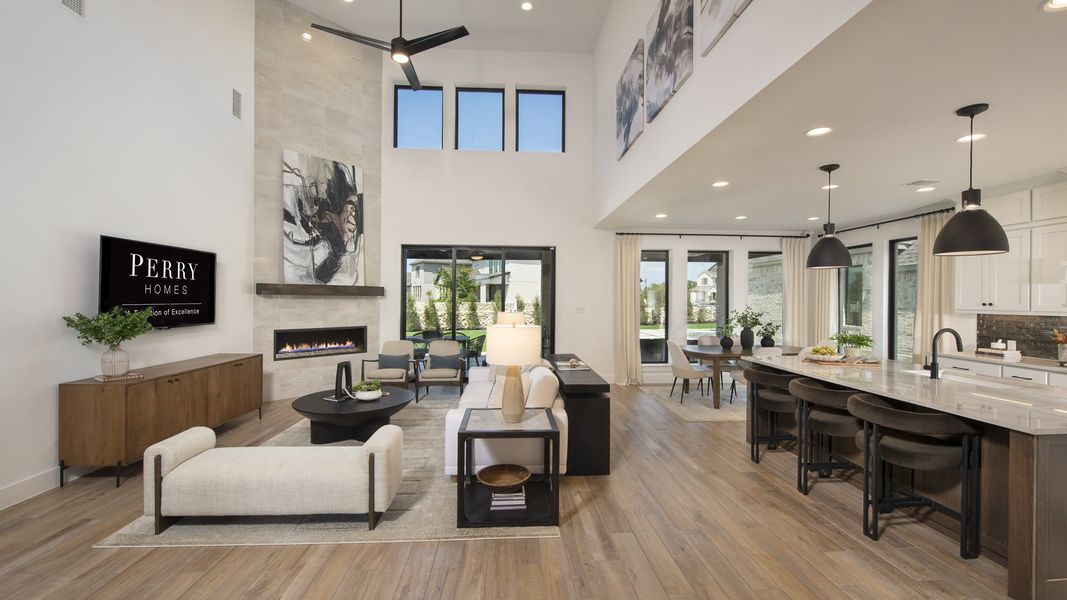 Furnished interior in a model home at Eldorado At Santa Rita Ranch 60' in Liberty Hill (Image 7). Furnished interior in a model home at Eldorado At Santa Rita Ranch 60' in Liberty Hill (Image 7).