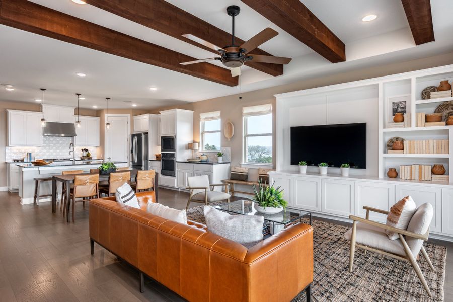 Furnished interior in a model home at Travisso Capri in Leander (Image 9).