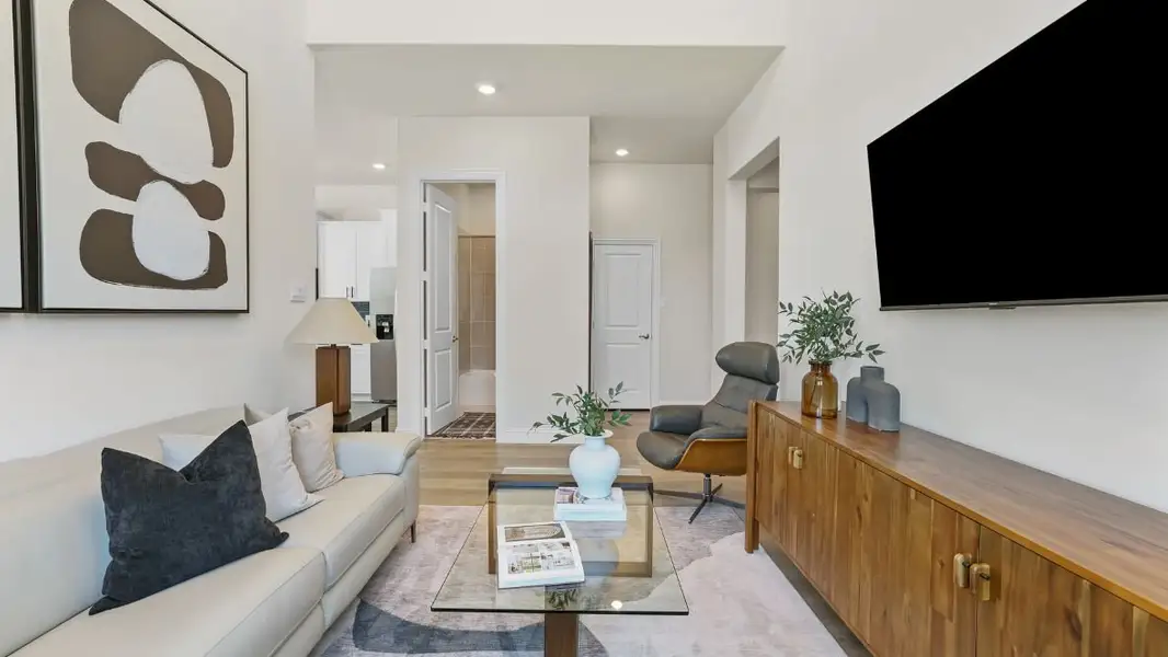 Furnished interior in a model home at Mustang Square in Plano (Image 4).