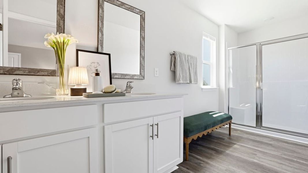 Furnished interior in a model home at Trailside Run in Spartanburg (Image 27).