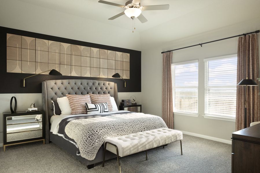 Furnished interior in a model home at Waterstone Crossing in Kyle (Image 28).