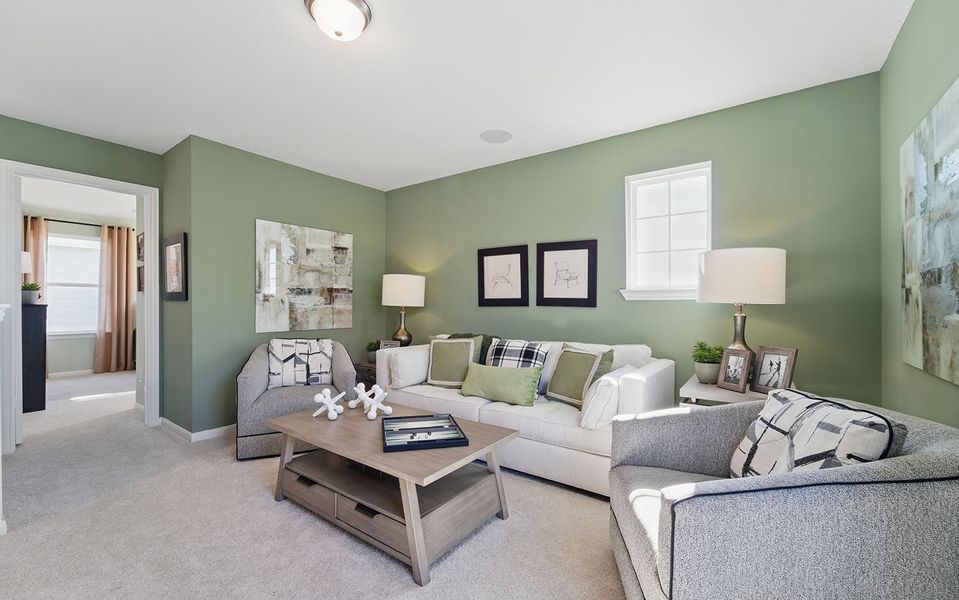 Furnished interior in a model home at Windrose Green in Angleton (Image 71).