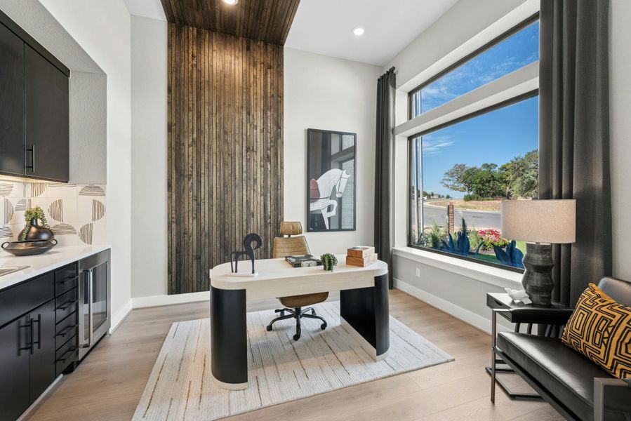 Furnished interior in a model home at Caliterra in Dripping Springs (Image 51).
