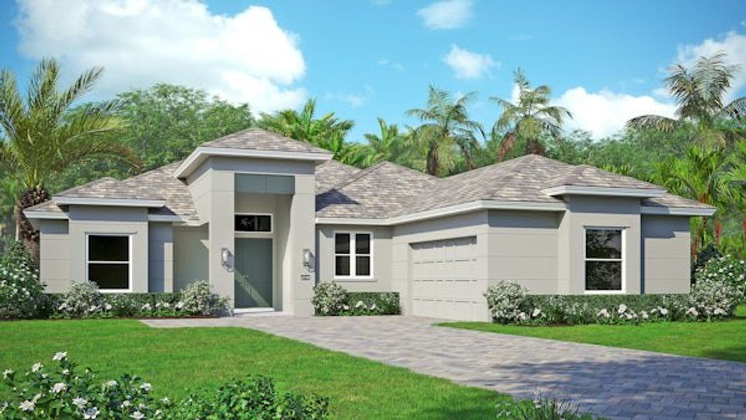 Front exterior of a home in the BELTERRA community, located in Port St. Lucie, FL (Image 62).