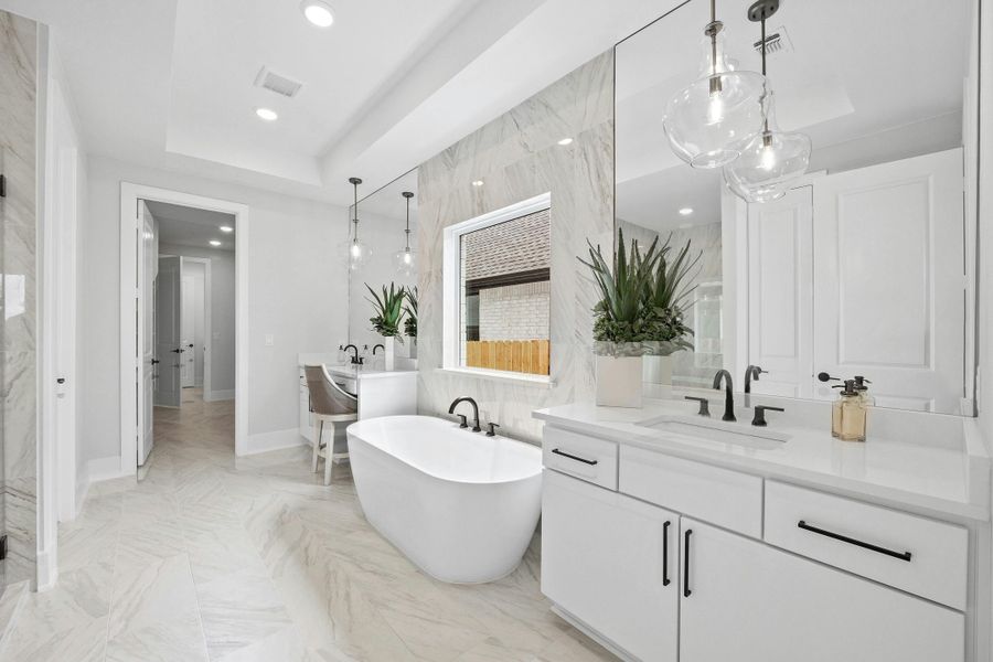 Furnished interior in a model home at Grand Central Park – 50' in Conroe (Image 19).