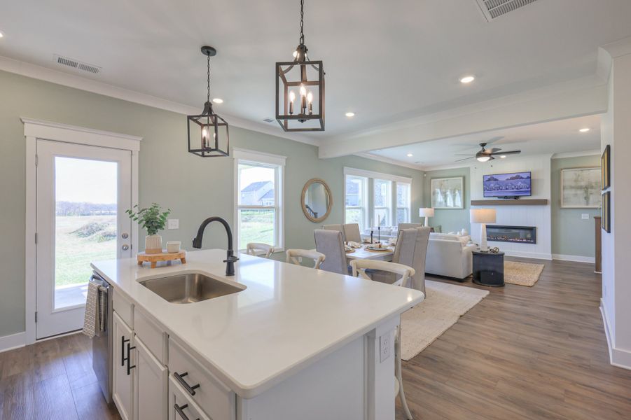 Furnished interior in a model home at Langford Farms in Gallatin (Image 32).
