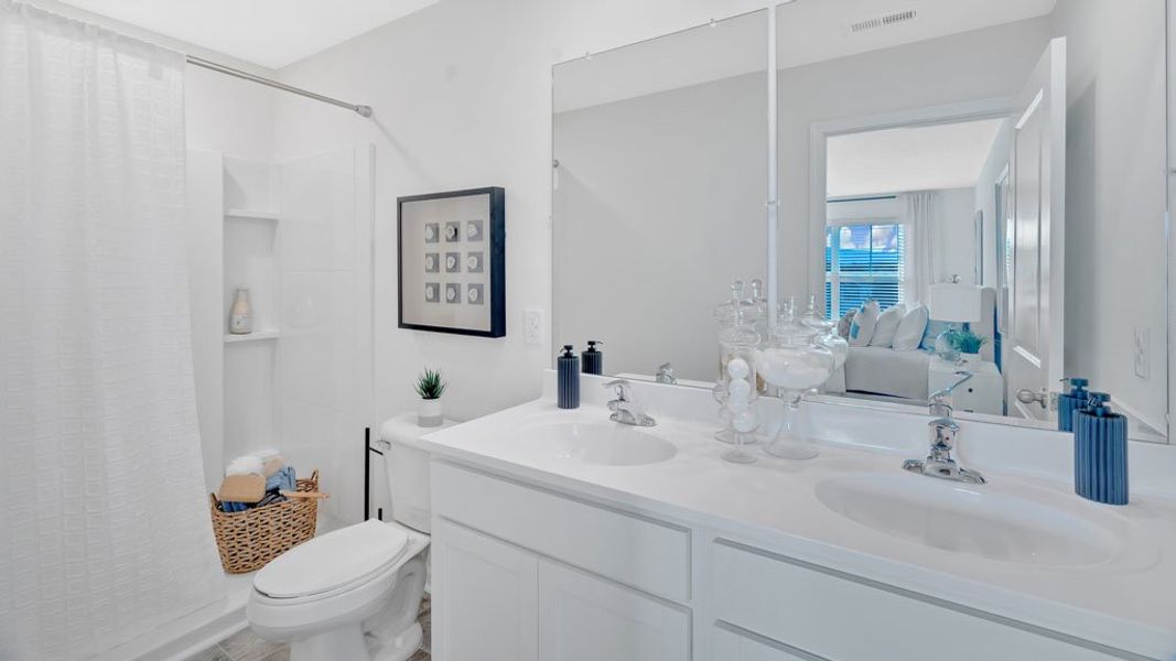 Furnished interior in a model home at Hudson Terrace Townhomes in Bristol (Image 7).