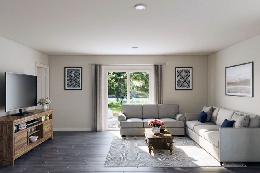 Furnished interior in a model home at Whispering Winds in Alvord (Image 5).