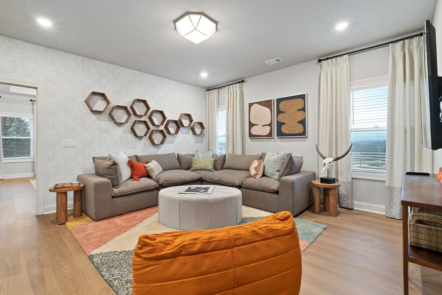 Furnished interior in a model home at Palisades in Cumming (Image 31).