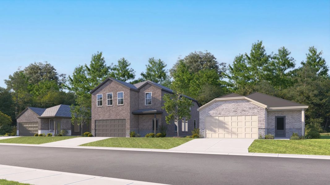 Front exterior of a home in the Guadalupe Ridge: Eventide community, located in New Braunfels, TX (Image 1). Front exterior of a home in the Guadalupe Ridge: Eventide community, located in New Braunfels, TX (Image 1).