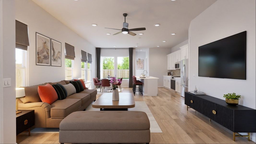 Furnished interior in a model home at The Duets Collection at Novel in Austin (Image 17). Furnished interior in a model home at The Duets Collection at Novel in Austin (Image 17).