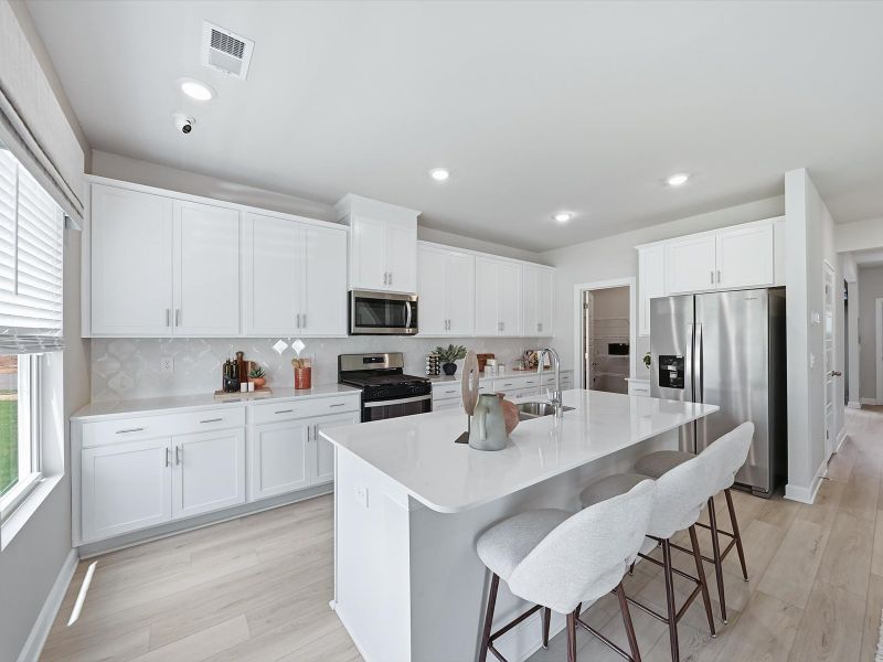 Furnished interior in a model home at Southwell Commons in Anderson (Image 5). Furnished interior in a model home at Southwell Commons in Anderson (Image 5).