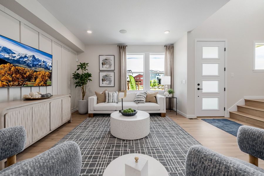 Furnished interior in a model home at Arras Park in Thornton (Image 33).