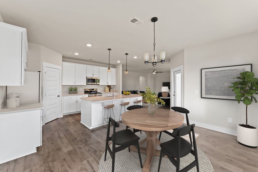 Furnished interior in a model home at Eagle Creek in Central (Image 19).