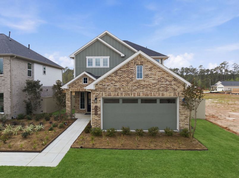 A house with a garage.